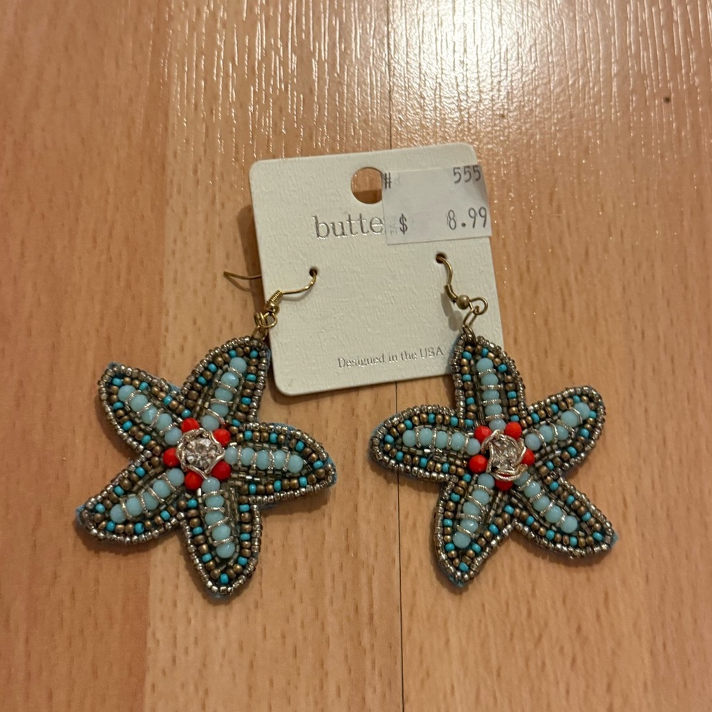 Starfish Beaded Earrings